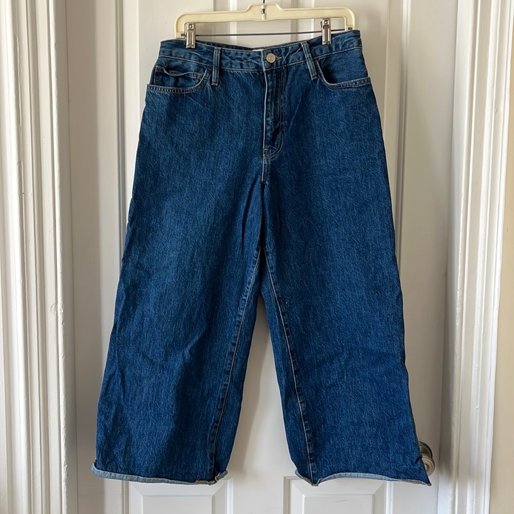Frame Wide Leg Cropped Jeans